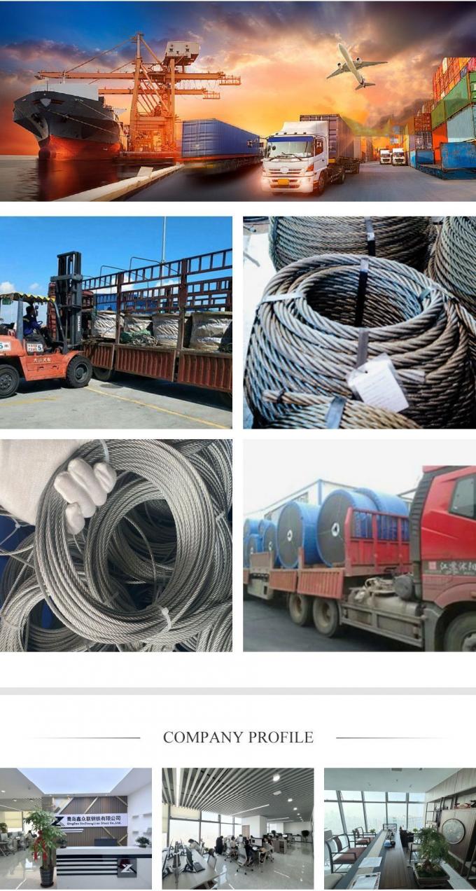 1× 7, 1× 19, 6× 7+Iws, 6× 19+Iws, 6× 7+NF, 6× 19+NF Galvanized Stainless Steel Wire Rope